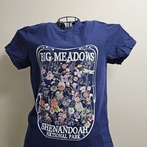Shenandoah National Park Big Meadows Navy Comfort Color Tee Small